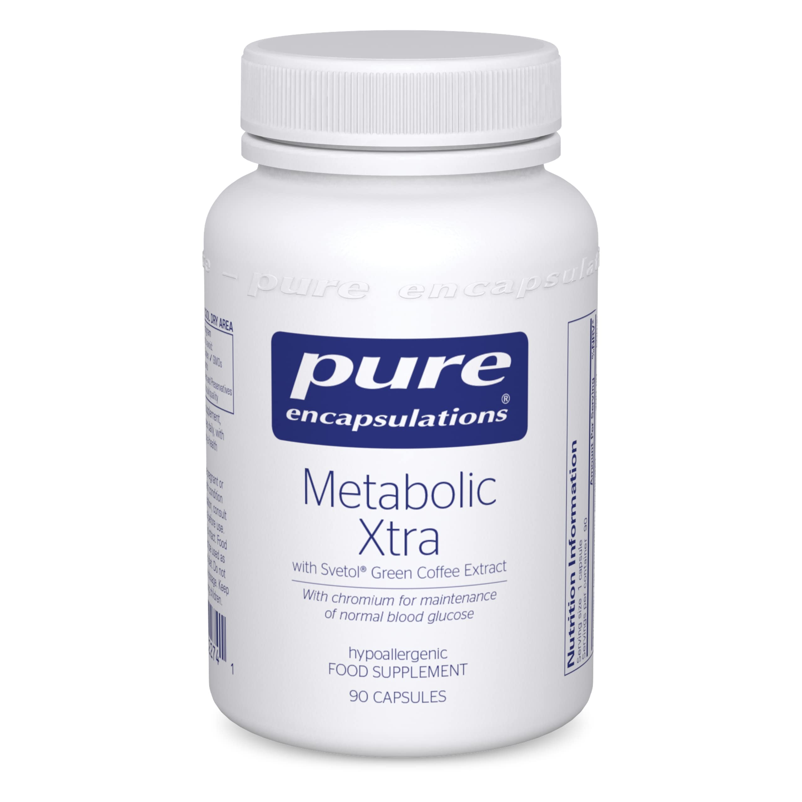 Pure EncapsulationsMetabolic Xtra Svetol Green Coffee Extract - with Resveratrol, Alpha Lipoic Acid & Chromium - Normal Blood Glucose - 90 Capsules