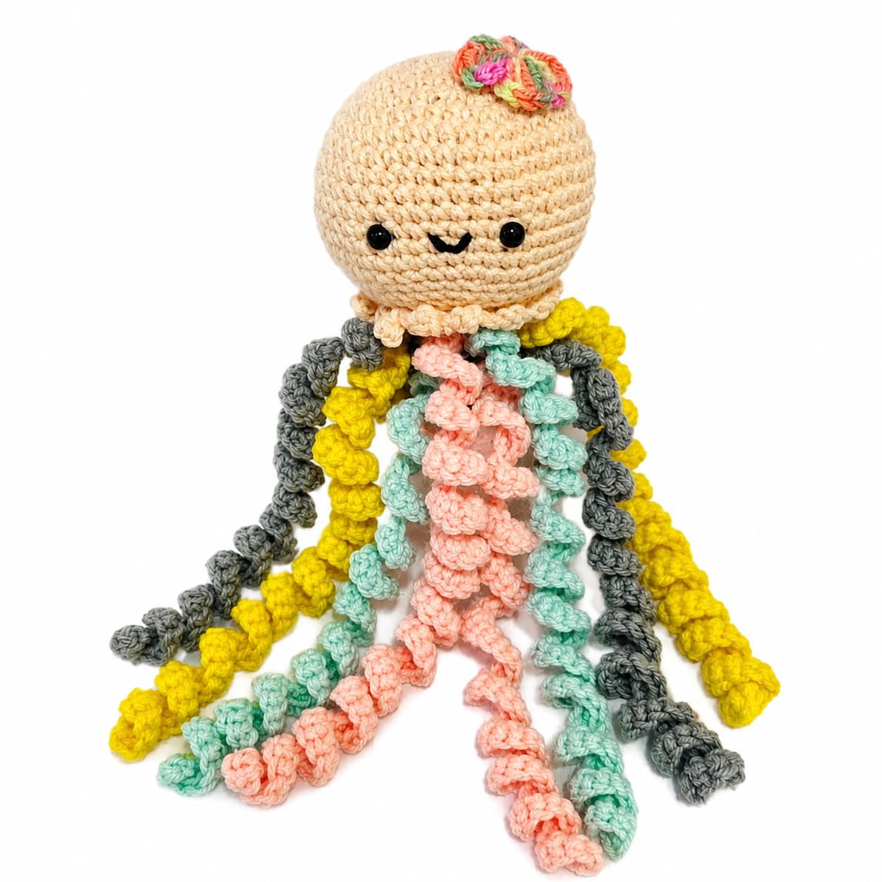 Handmade Crochet Octopus Amigurumi Toy with Curly Tentacles Jellyfish Soft Toy, Stuffed Plush Toy with Curly Tentacles, Cute Nursery Decor, Baby Comfort, Handmade Gift for Kids, Birthday-image-17