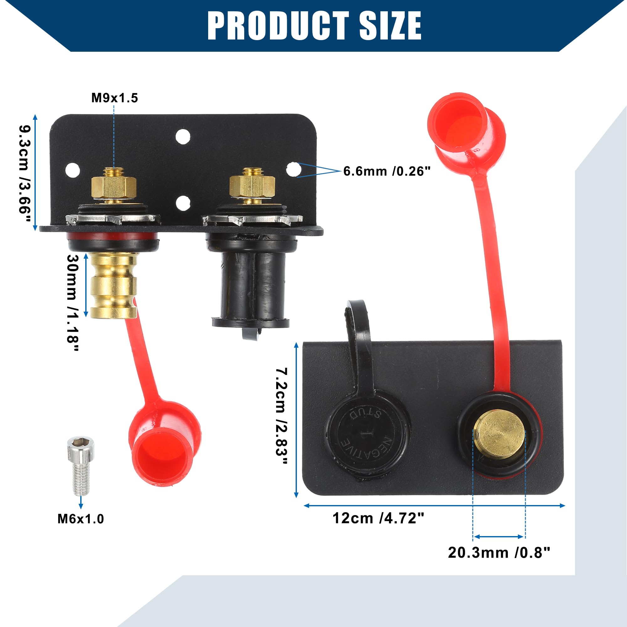 Morsetto Per Batteria Con Staffa 1 Set Per Auto Resistente | Colori: Nero, Rosso, Argento, Oro. Materiale: Gomma, Plastica, Metallo. Dimensioni: 30Mm. Adatto A Pickup, Suv, Camper.