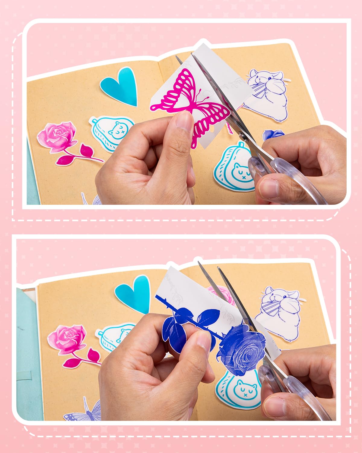 Memoking T02 Color Sticker Paper - Colorful Transparent Sticky T02 Mini Printer Sticker Paper Refill, 50 mm x 3.5 m, Keep for 20 yrs, for Journal Photo Study Notes, 3 Rolls - Image 8