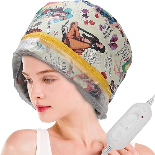 Miniatura 5 de KUIKUI Tapa térmica eléctrica para acondicionamiento profundo, vaporizador de cabello, tratamiento de cuidado de spa en casa con calentamiento