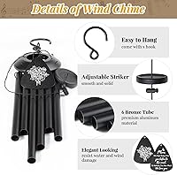 Vista 5 de Regalos para mamá, campanillas de viento de 25 pulgadas, color negro, regalos de cumpleaños para mamá de hija hijo, día de la madre, día de Acción