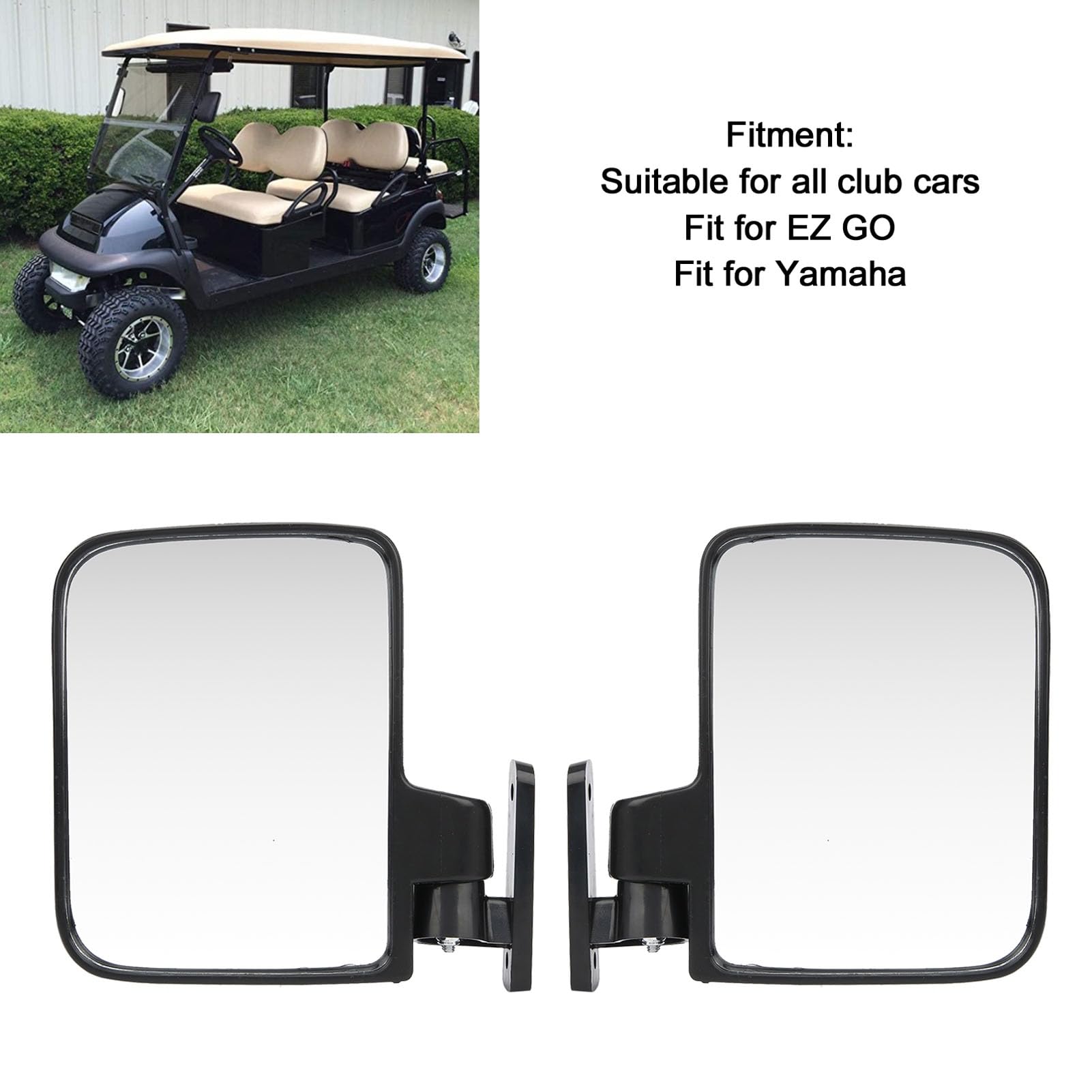 Jadeshay Specchietti Laterali per Carrello da Golf, Specchietto Laterale Convesso Retrovisore Esterno Pieghevole, Compatibile con Club Car, EZ GO, Yamaha