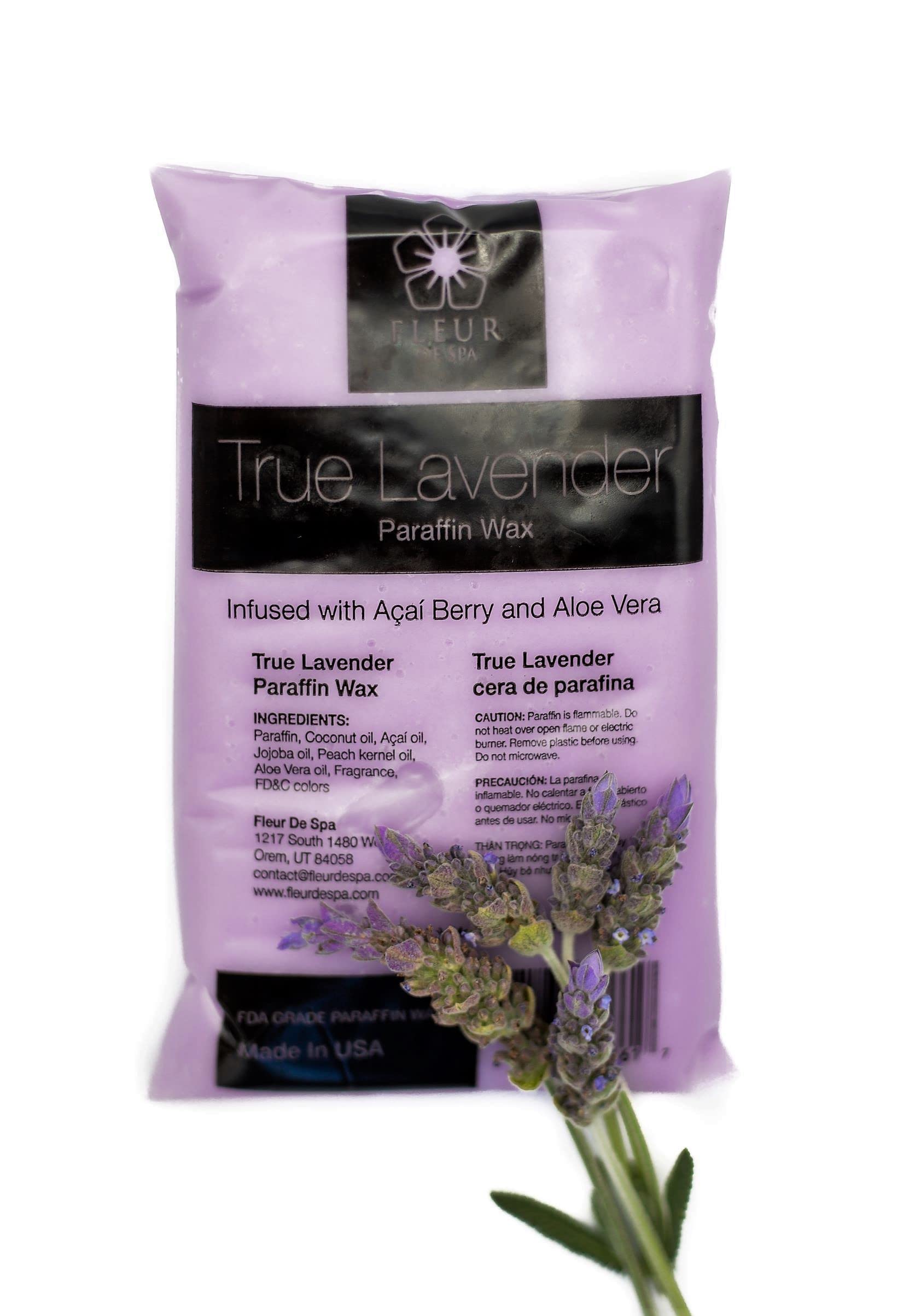 Paraffin Wax Refills 1lb by FLEUR DE SPA – Made in USA – Infused with Coconut & Jojoba Oils – Moisturizing, Hydrating & Soothing for Hands, Feet &