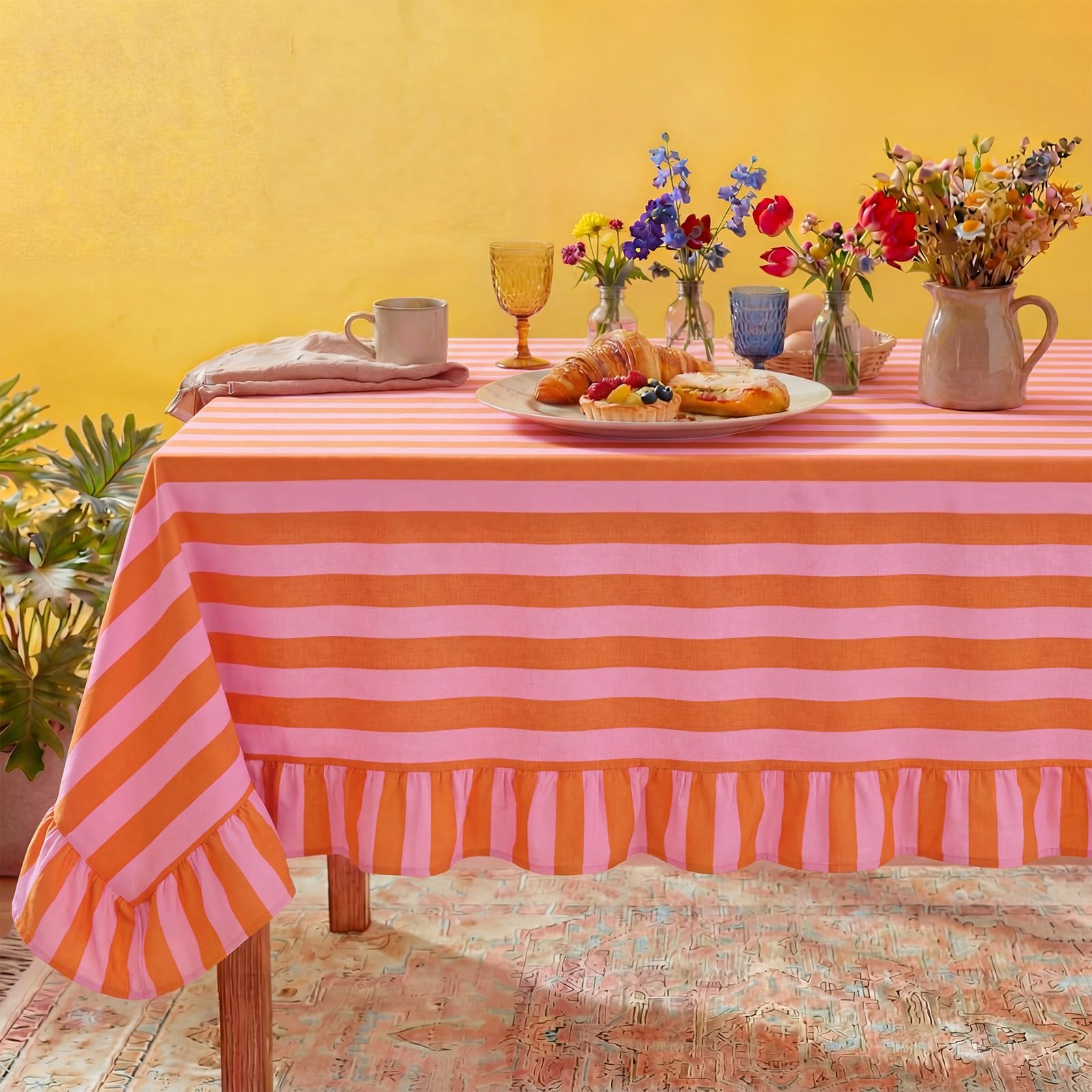 Photo 1 of Tudomro Striped Rectangle Tablecloth, 84'' X 60''