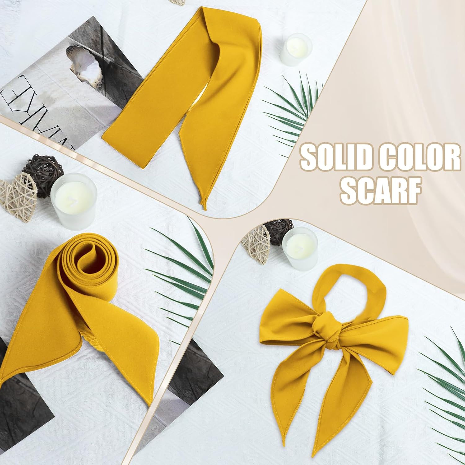 Skinny Scarf for Women, Satin Ribbon Neck Scarves Womens Neck Ties image 4