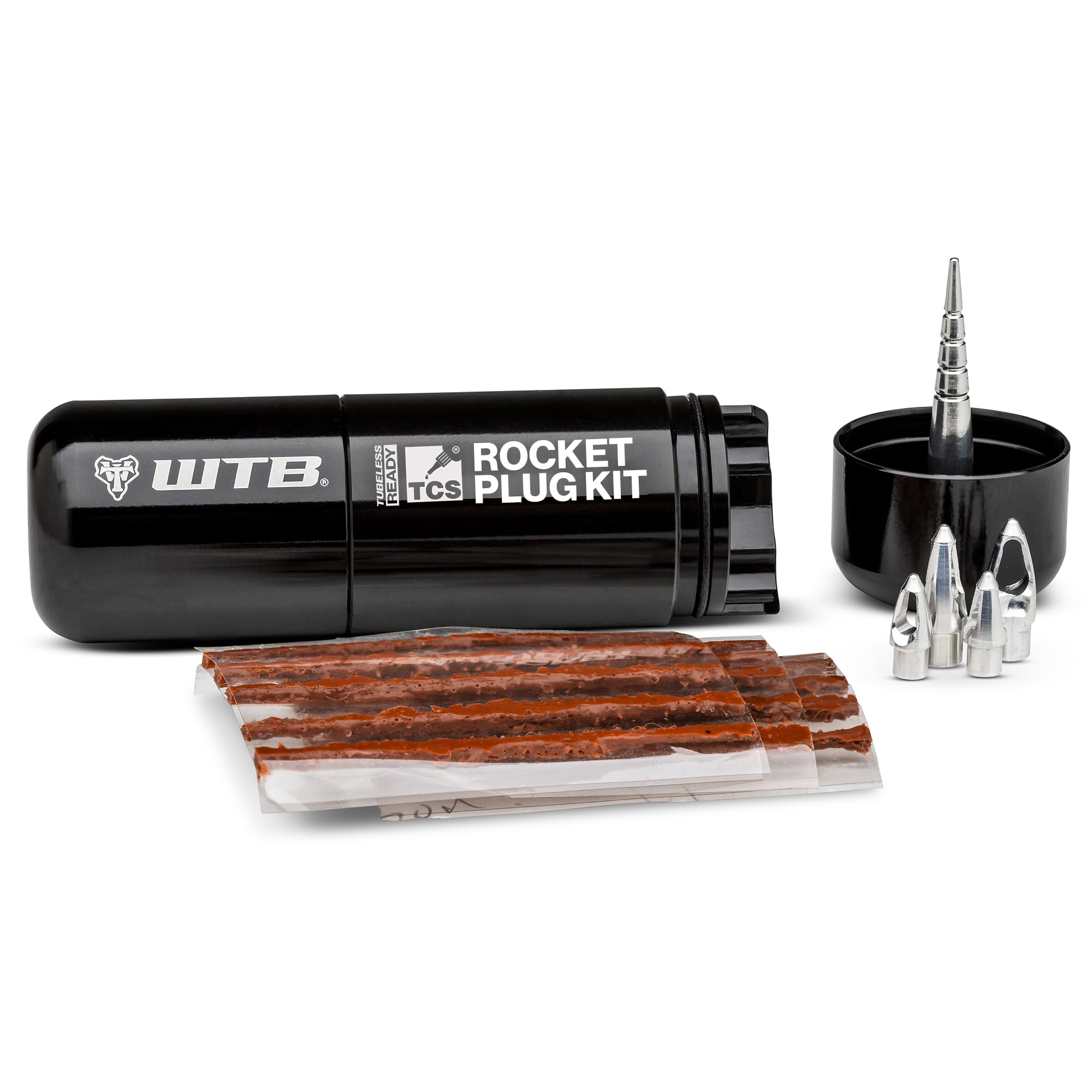 WTB Rocket Bike Tire Repair Kit - Easy Tire Plug Kit for Tubeless Mountain & Gravel Bike Tires. Includes 15 Plugs & 4 Reusable Anchors