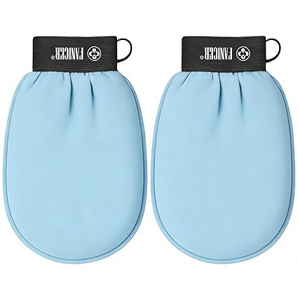 2 Stück Peeling Handschuhe, Tiefenpeeling-Handschuhe für effektives Peeling, Abgestorbene Haut entfernen, Massage-Körperpeeling für Home-Spa, Bad & Sauna, Geeignet für Männer und Frauen