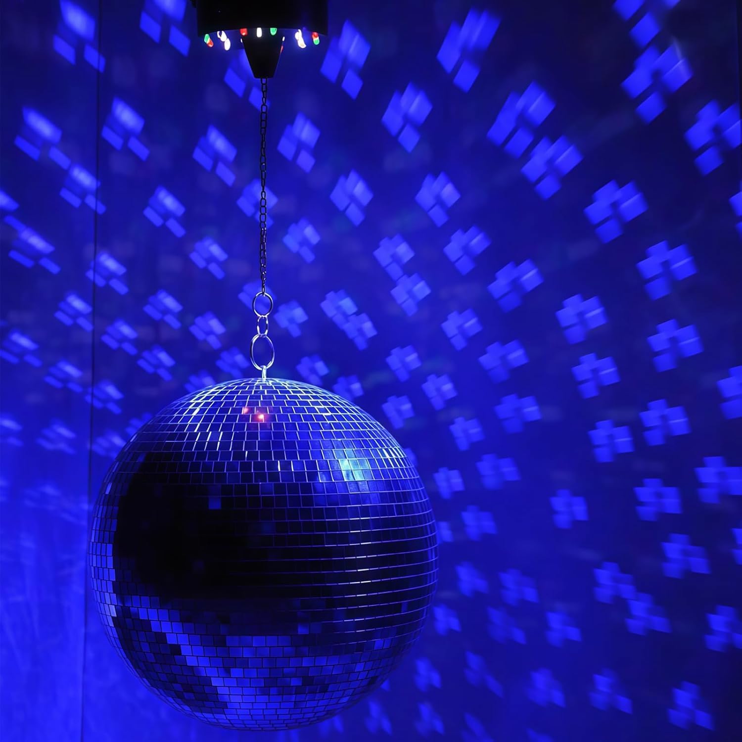 Bola de discoteca: bola de discoteca giratoria con motor de 10 rpm, mando a distancia, bola de discoteca con LED, 12 cm, para fiestas, activada por sonido, para fiestas de baile, decoración para