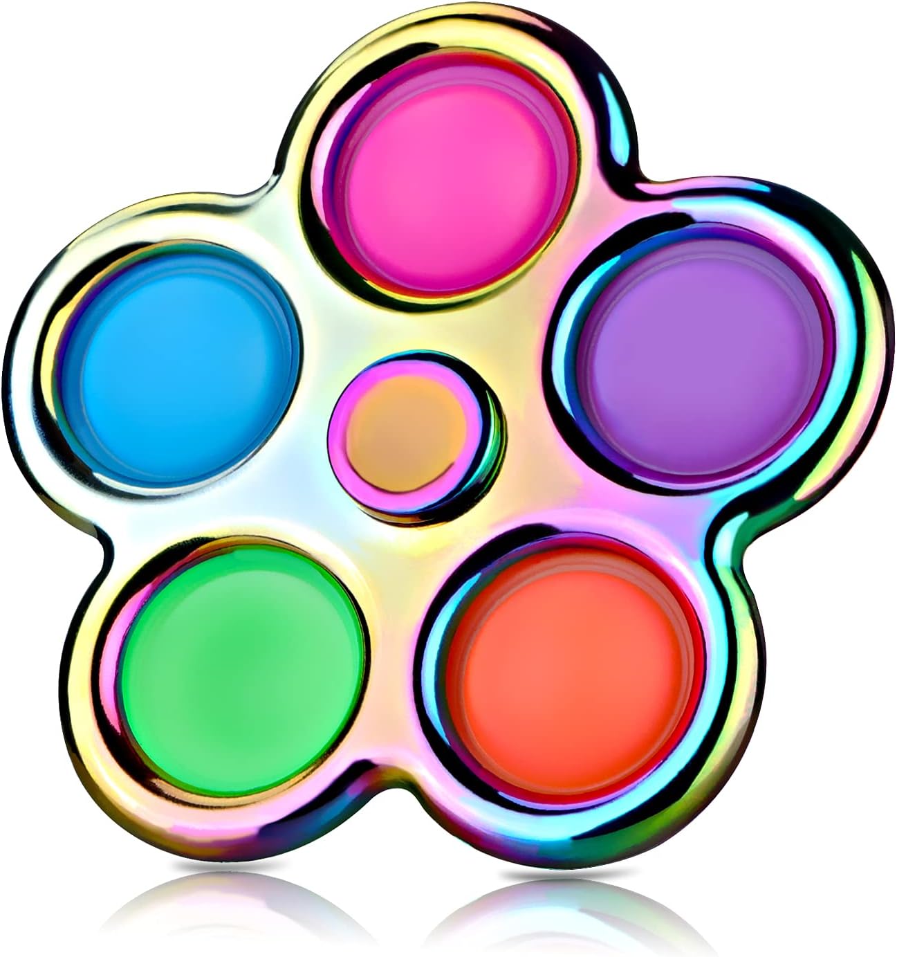 Aemotoy Simple Fidget Spinner Toy Dimple Push Bubble Sensory Toys Stress Relief for Adults Children High Speed Bearing Metal Material Hand Spinner Finger Toy for ADD ADHD or Autism