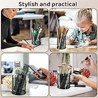 Vista 6 de 2 juegos de soportes metálicos para bolígrafos para escritorio, brochas de maquillaje, portavasos, portalápices, taza para bolígrafos, organizador