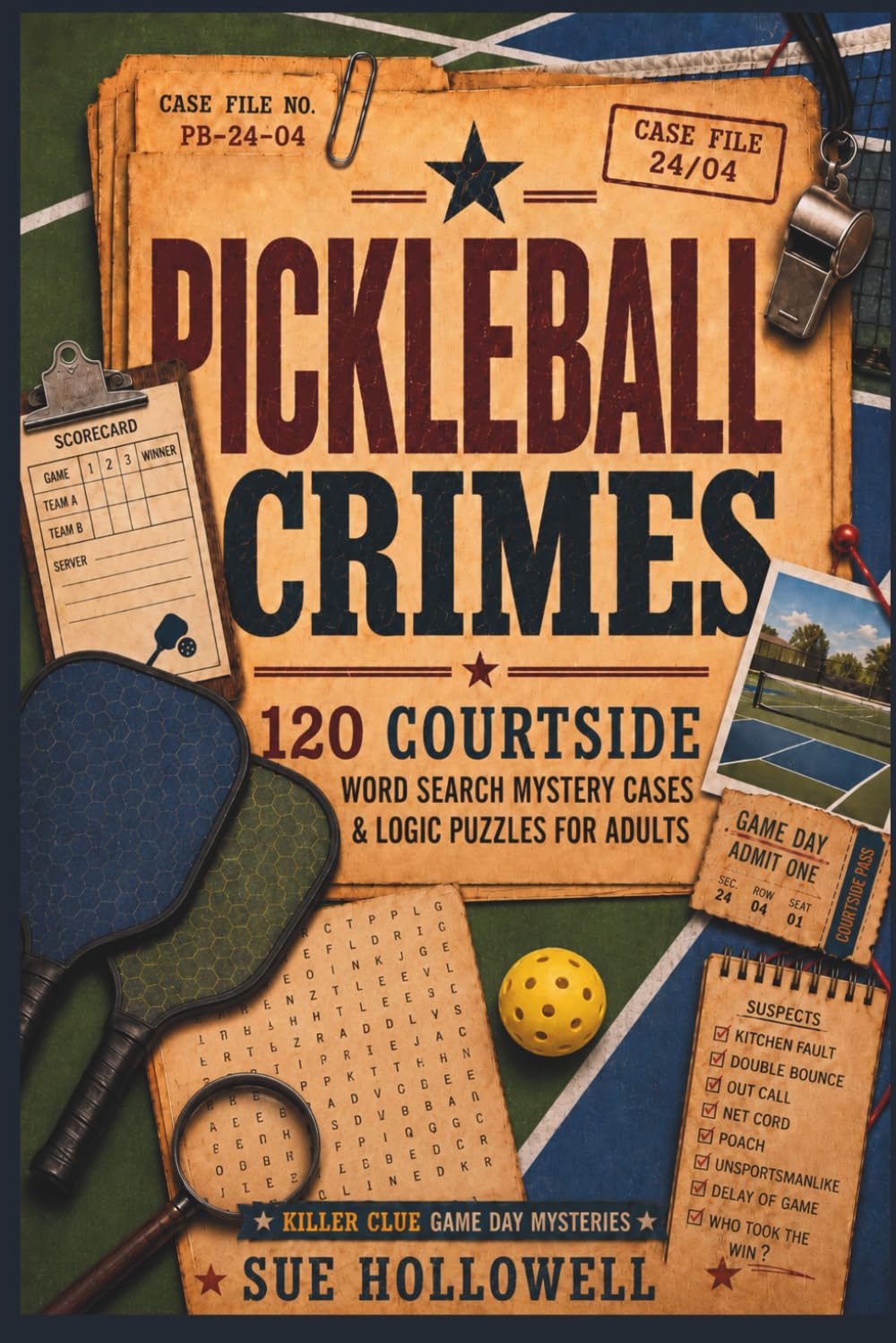 Pickleball Crimes: 120 Courtside Word Search Mystery Cases & Logic Puzzles for Adults (Killer Clue Game Day Mysteries)