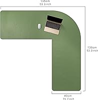 Vista 3 de Mydours Almohadilla de Escritorio en Forma de L, 54" L x 54" L x 16" A Mega Cuero PU Esquinera para Teclado de Computadora Alfombrilla de Escritorio