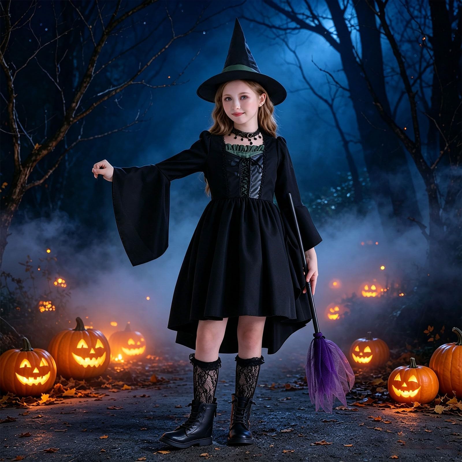 Halloween Kostüm Kinder Cosplay Verkleidung Outfit für Jungen Mädchen Party Fasching Karneval Rollenspiel Mottoparty 6-14 Jahre