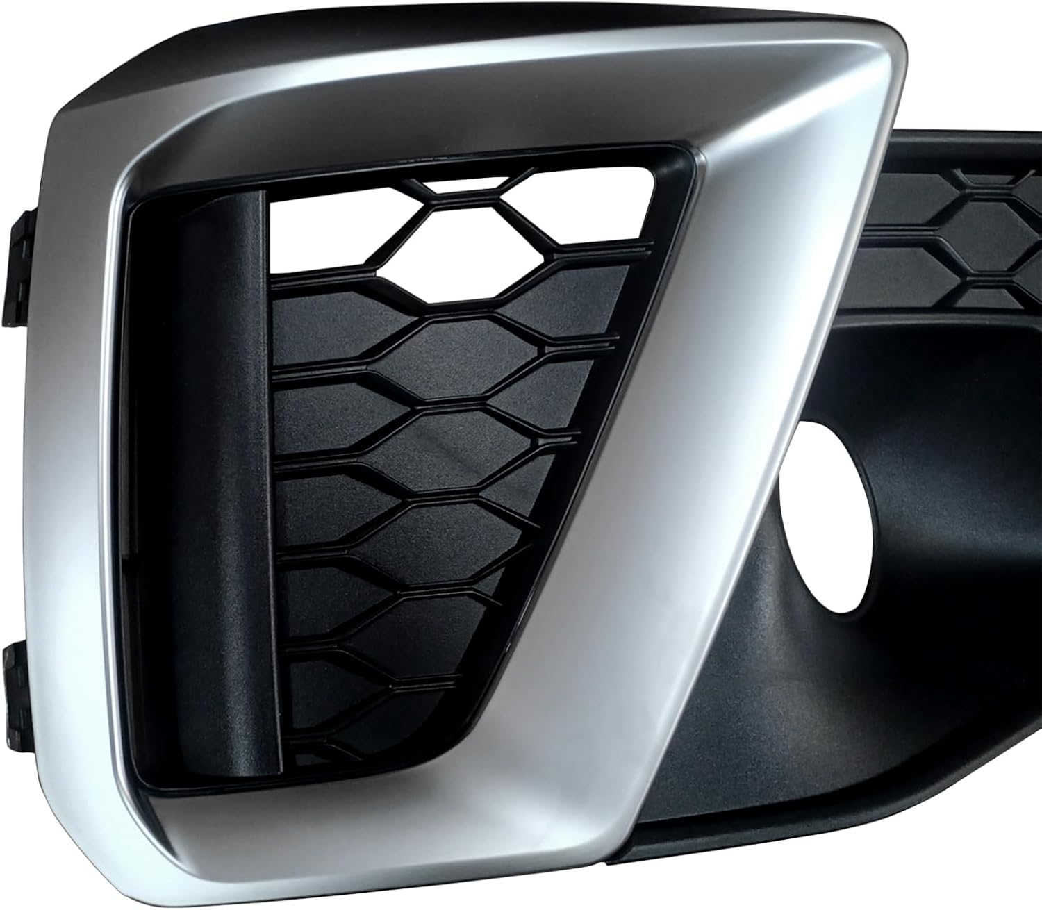 NINTE Front Fog Light Grille Cover Honeycomb Style Compatible with 2020 2021 2022 2023 Audi A4 S4 B9.5 Facelift Models Front Bumper Lower Side Grille Inserts Trim Accessories 1 Pair ABS (Matte Silver)