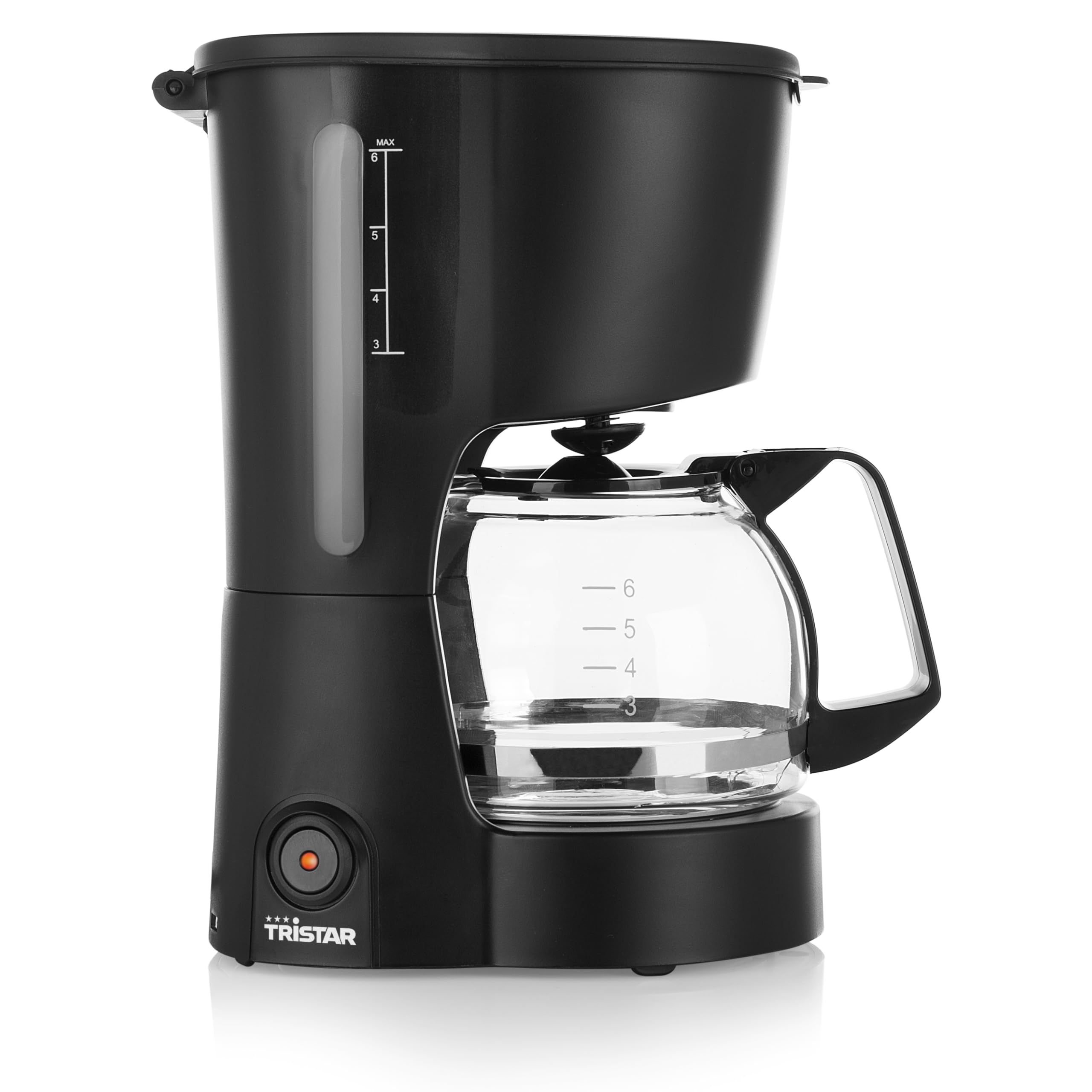Tristar Cafetière, Capacité 6 Tasses, 600W, Fonction Maintien au Chaud, Arrêt Automatique, Filtre Permanent, Système Anti-Goutte, Compacte et Portable, Facile à Nettoyer, CM-1246