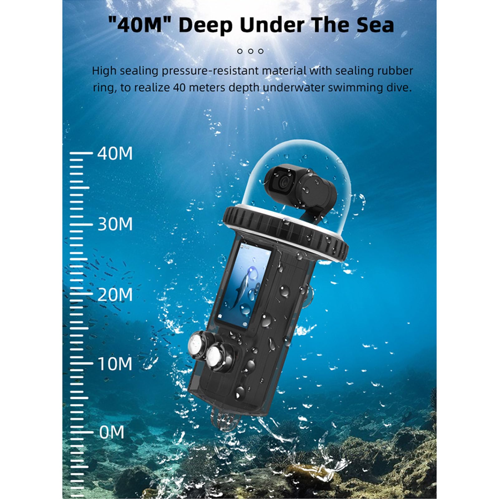 SZZCNOX Waterproof Case Swimming and Diving Protective Case Accessories for DJI Osmo Pocket 3, 40M/131FT Underwater Waterproof Case Housing Diving Shell for Osmo Pocket 3 Action Camera Accessories