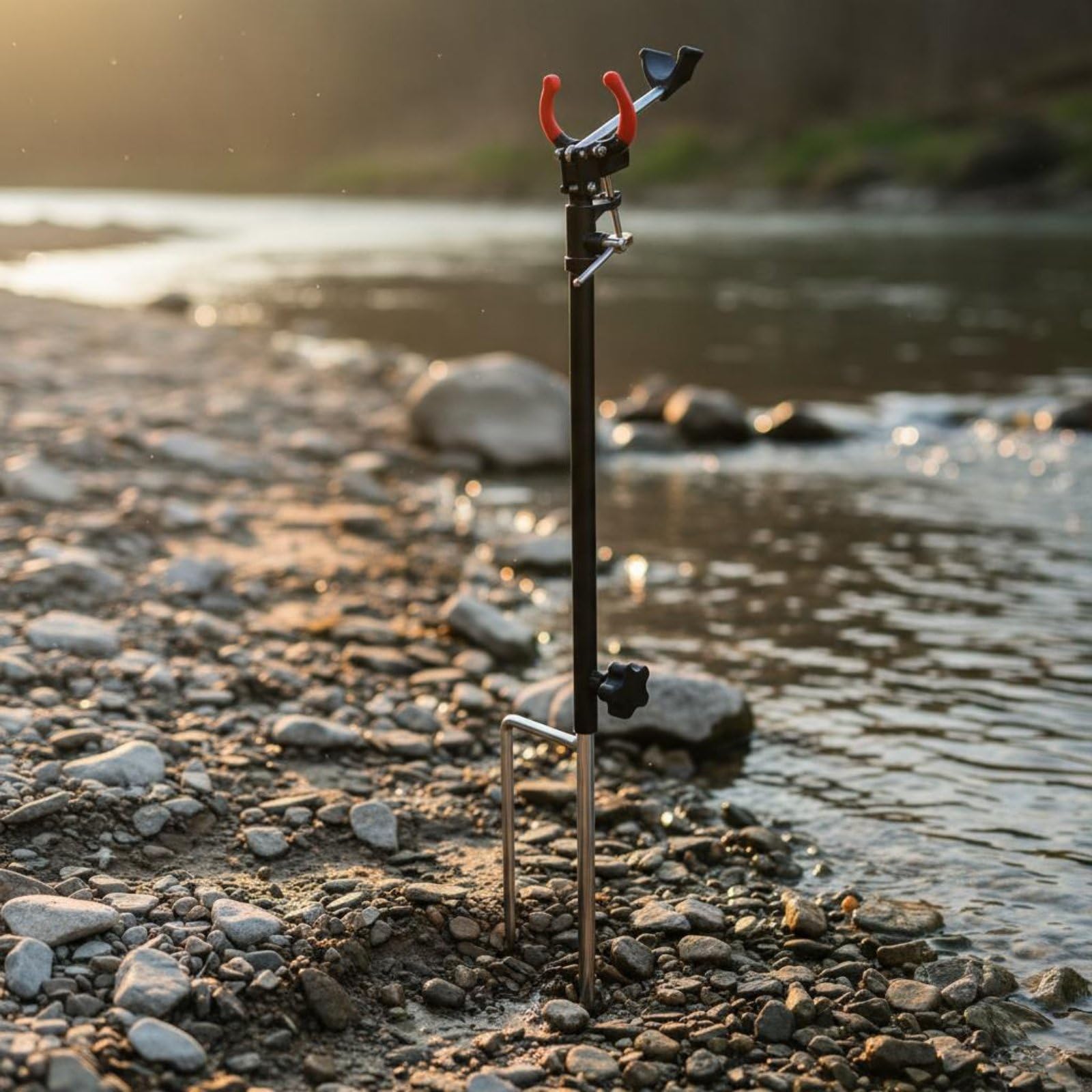 Porta Canna da Pesca a Picchetto Auto Bloccante Asta Reggicanna da Riva Altezza Regolabile Supporto Canna Pesca a Terra