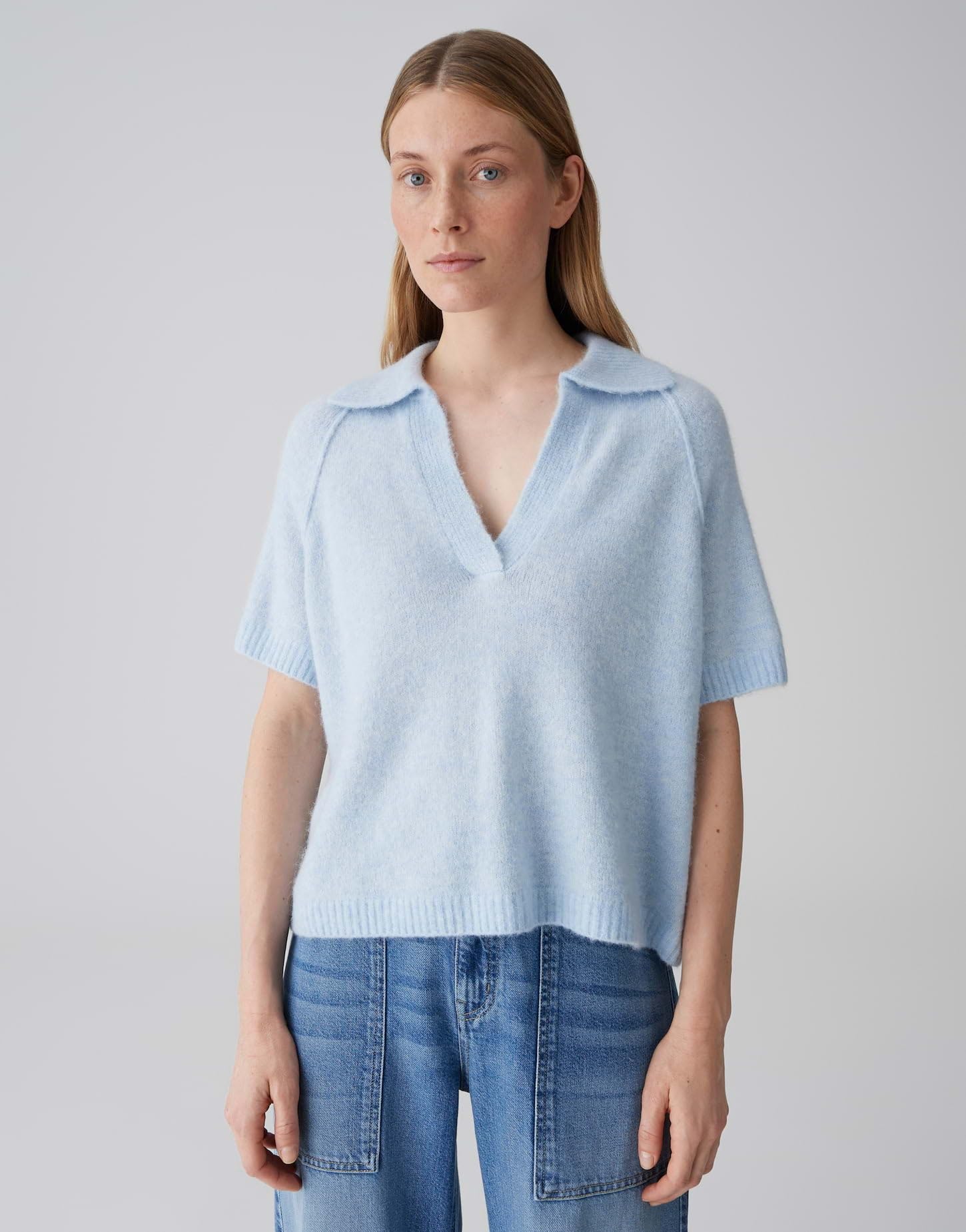 OPUS Damen Pullover | Weiches Strickshirt im Polo Stil Loose Fit