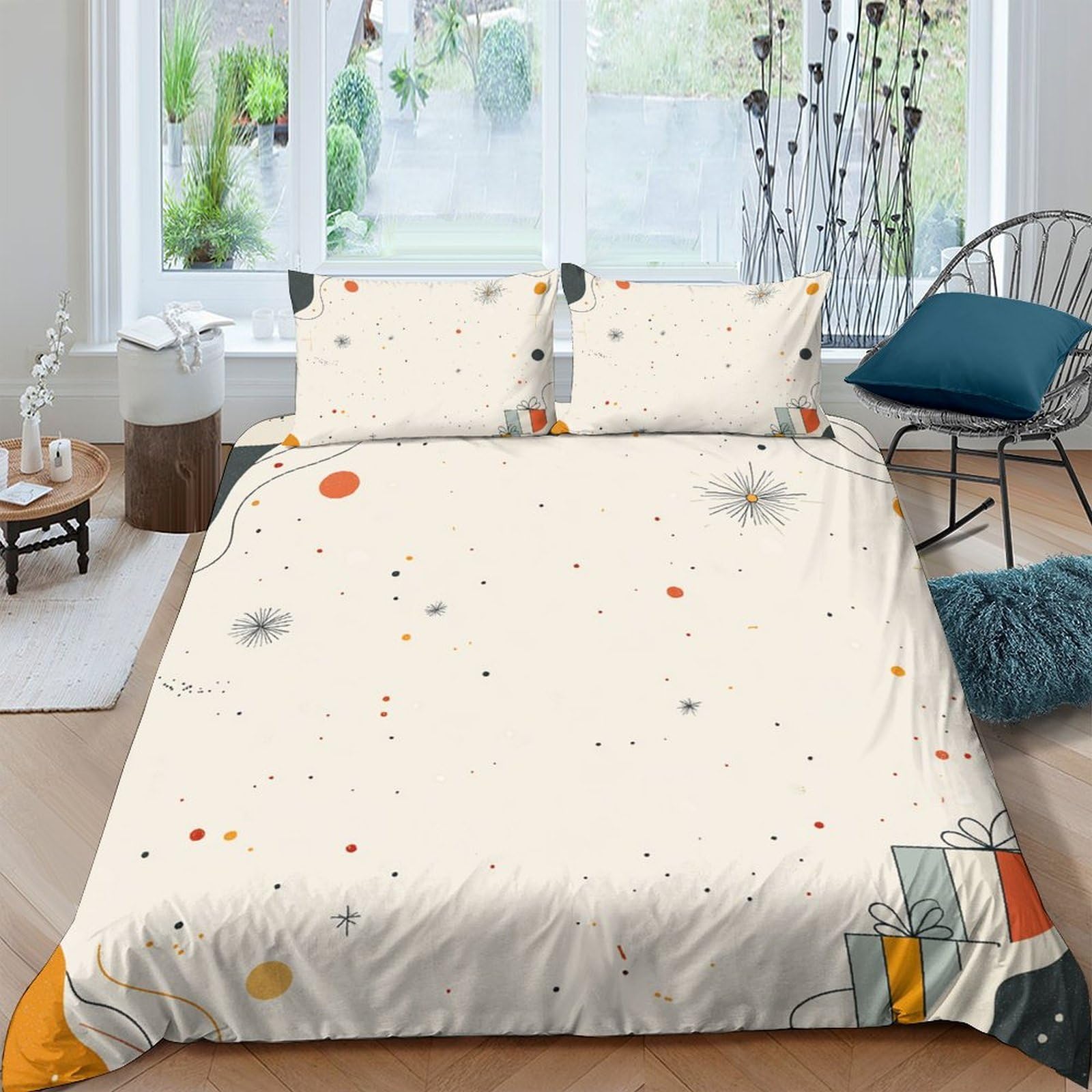 Ctjqhvkz Style-9 3D Printed Abstract Minimalist Fitted Sheet Microfiber Soft Beige Geometric Bed Cover For Bedroom Dorm Mattress Protection Single（135X200cm）