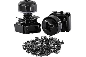60 Pack Audio Rack Screws for Server Mounting Routers, Shelves, Enclosures, and Cabinets