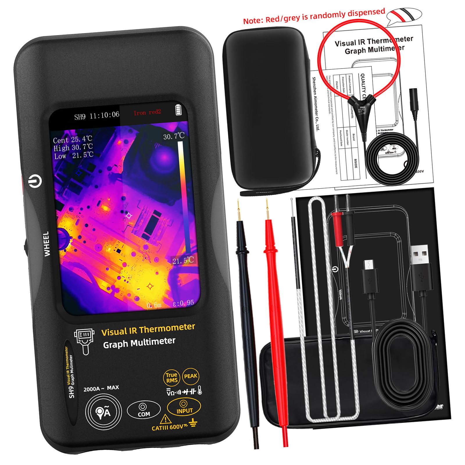 Imaging Multimeter with High Accuracy Temperature Measurement for Electrical and Mechanical Inspections Thermal Imaging Camera High Resolution