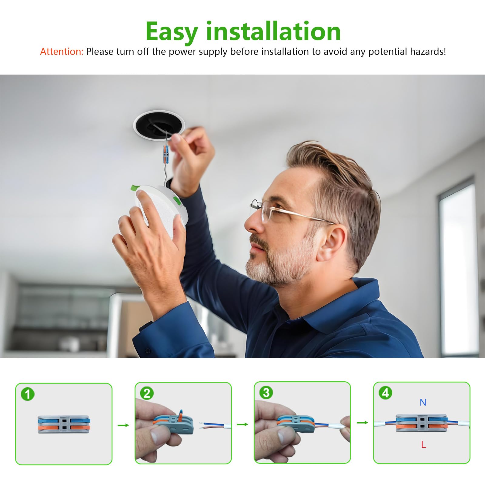 IP44 Downlight LED Techo Empotrable 7W Regulables 3000K/4000K/6000K con Brillo de 5%-100%, Focos LED Baño AC220-240V, Orificio 95-100mm Pack 5