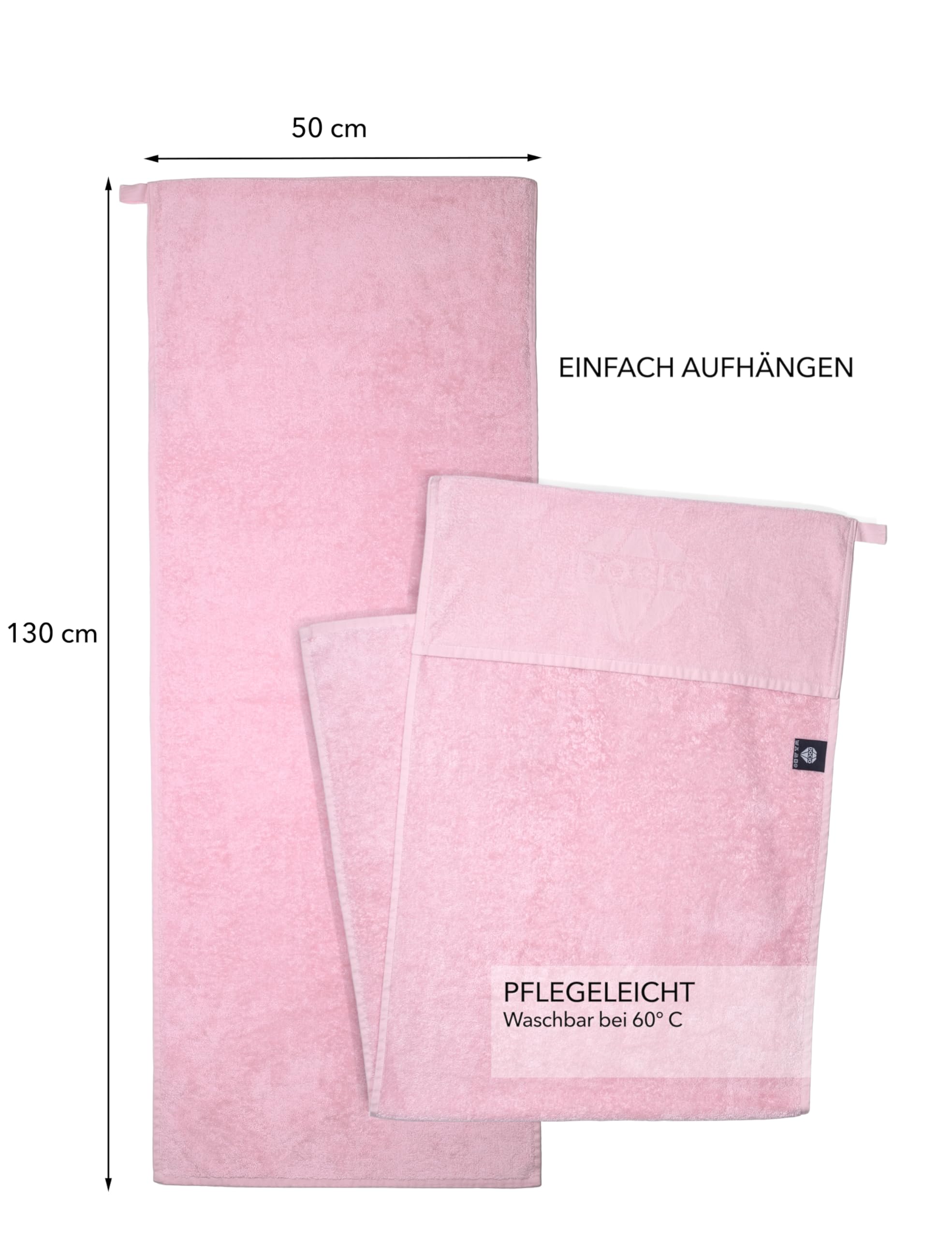 DOCIO Sporthandtuch I Fitness Handtuch mit Fixierung I 130x50cm I XXL