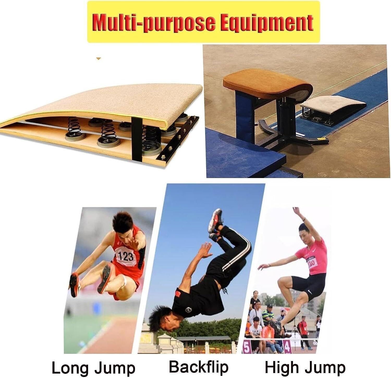 trampolín de Gimnasia, con 6 Almohadillas de Resorte y Antideslizantes for los Pies