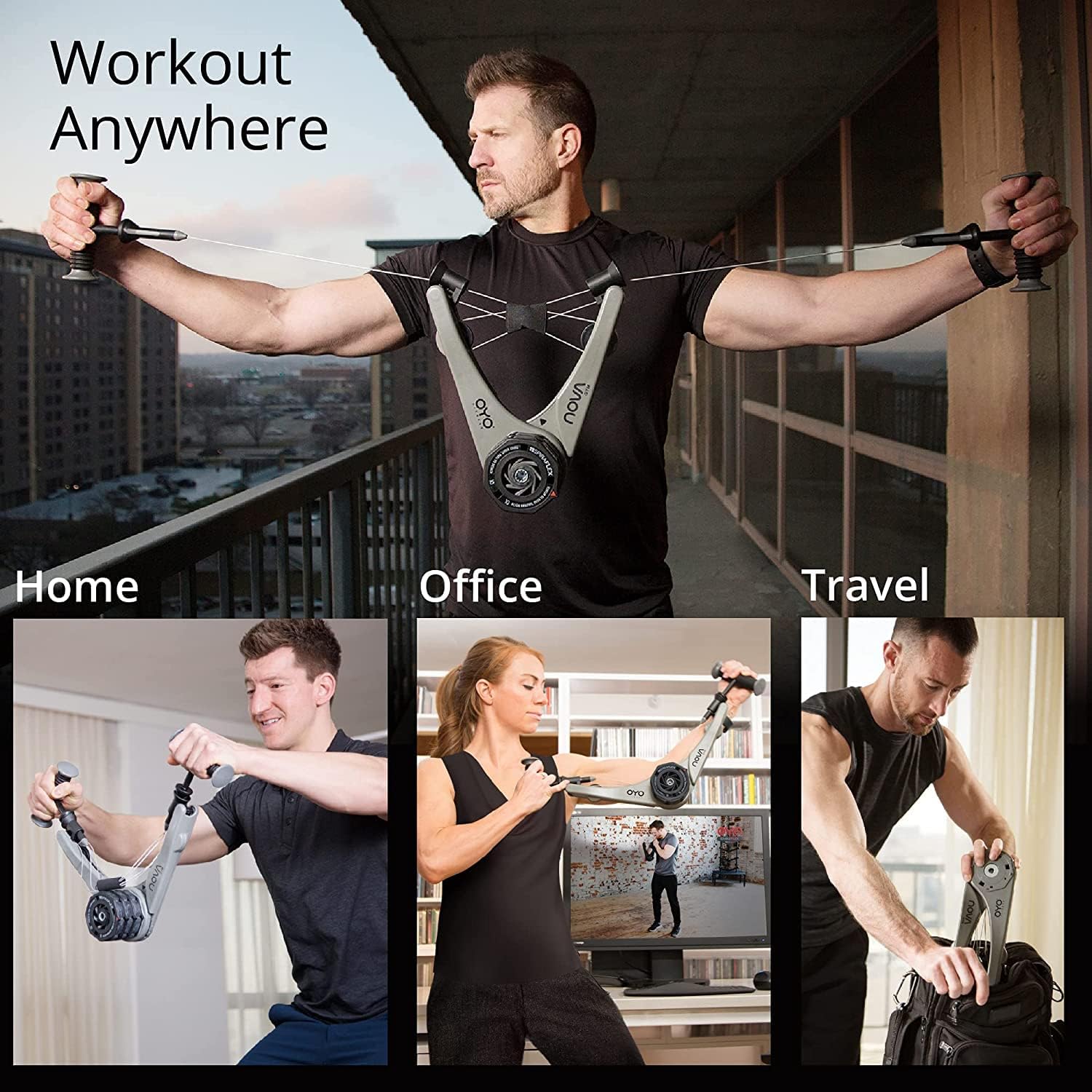 NOVA Gym - Full Body Portable Gym: Home, Office or Travel - NASA SpiraFlex Resistance Technology