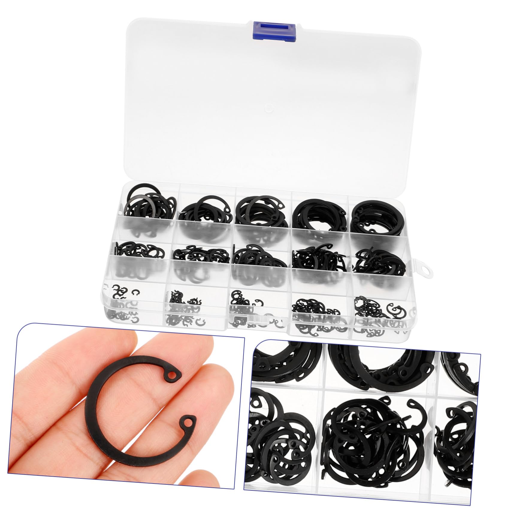 FUNOMOCYA Retaining Rings 65mnblack External Circlip Bearing Ring Clip Assortment Kit