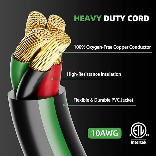 Miniatura 3 de Cable generador de extensión de 4 clavijas y 30 amperios de 50 pies, NEMA L14-30PL14-30R, 125250 voltios hasta 7500 vatios, cable de alimentación