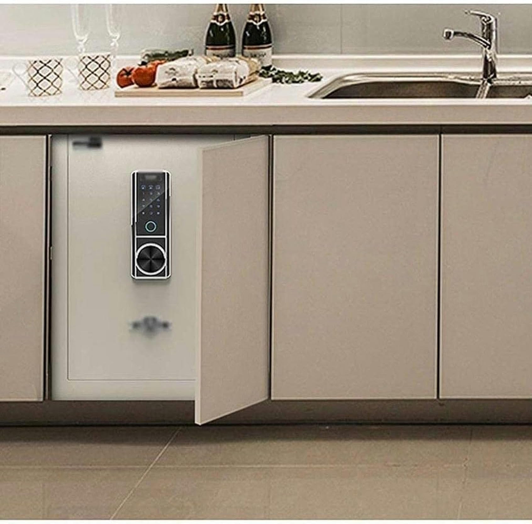 Seguridad,Caja para Caja Fuerte con Contraseña de Huellas Dactilares para el Hogar, Pequeña Antirrobo, Gran Espacio de Almacenamiento, Cajón de Almacenamiento, Caja Fuerte para Cama, Caja Fuerte para