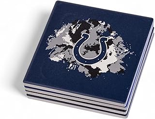 The Memory Company Officially Licensed 4-Pack Team Logo Ceramic Blast Coaster Set, Indianapolis Colts