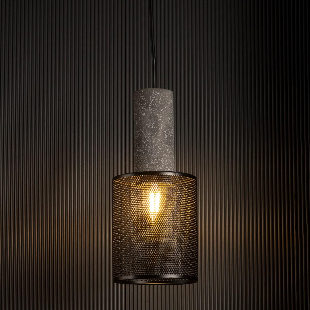 Whispering Homes ERAMI Dark Grey Pendant Light | Metal & Cement Decorative Ceiling Pendant Lighting | Hanging Light for Dining Area, Living Room, Minimal Modern Home Decor-image-28