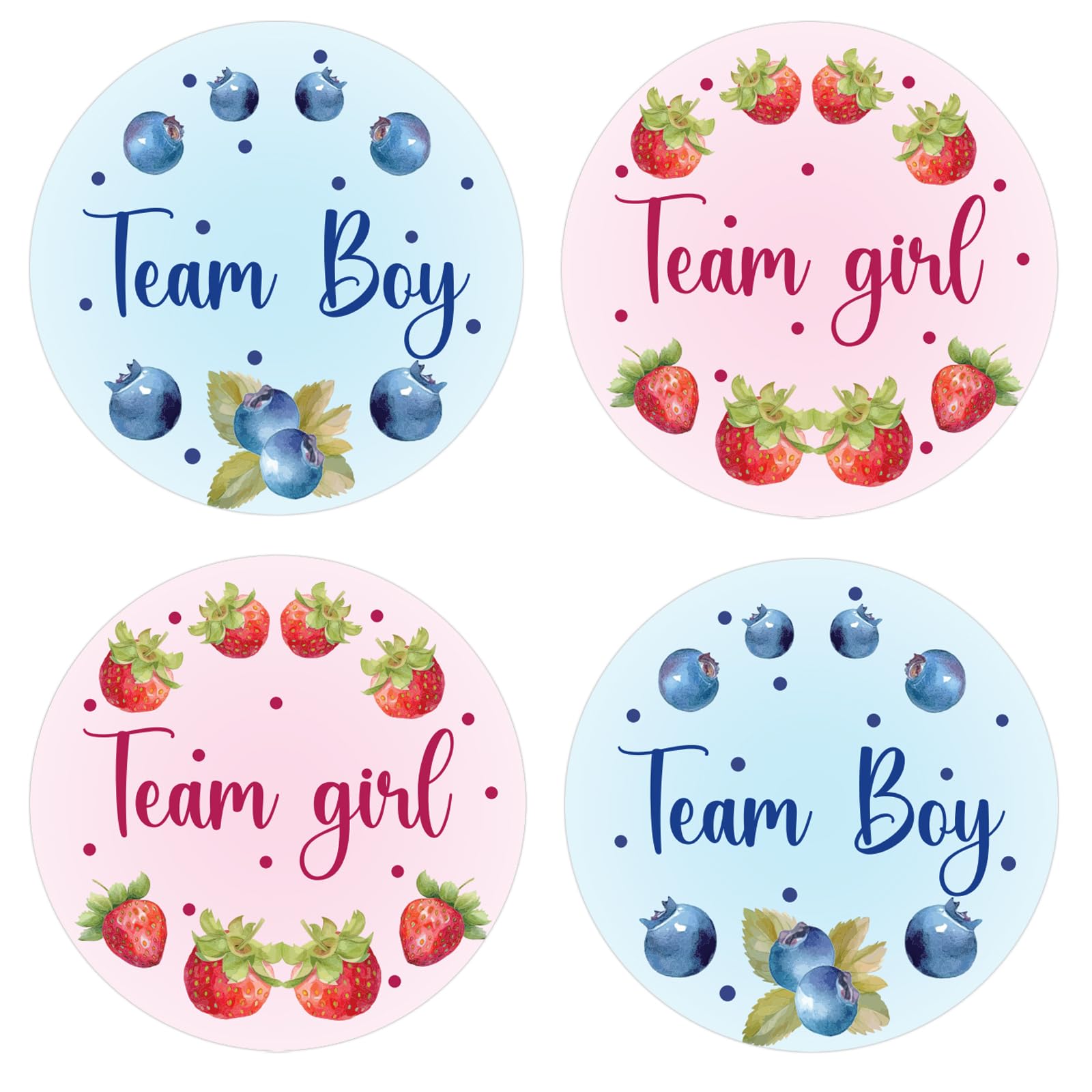 80Pcs Berry Sweet Gender Reveal Stickers Strawberry Blueberry Stickers