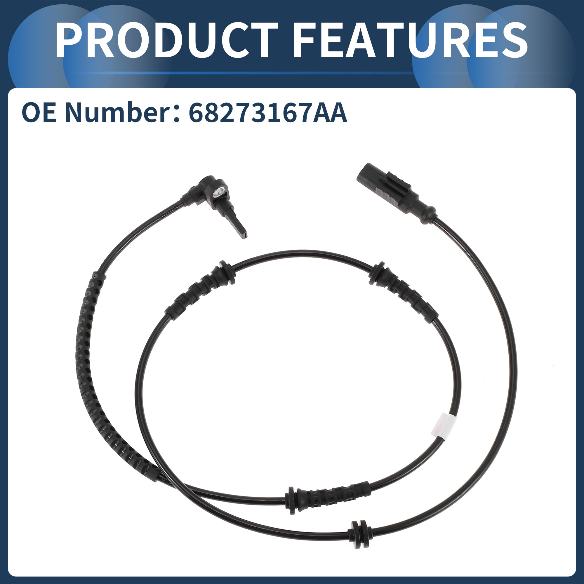 Sensore di velocità della ruota ABS posteriore sinistro destro Sensore ABS Sistema antibloccaggio No.68273167AA per Jeep Renegade 2015-2018