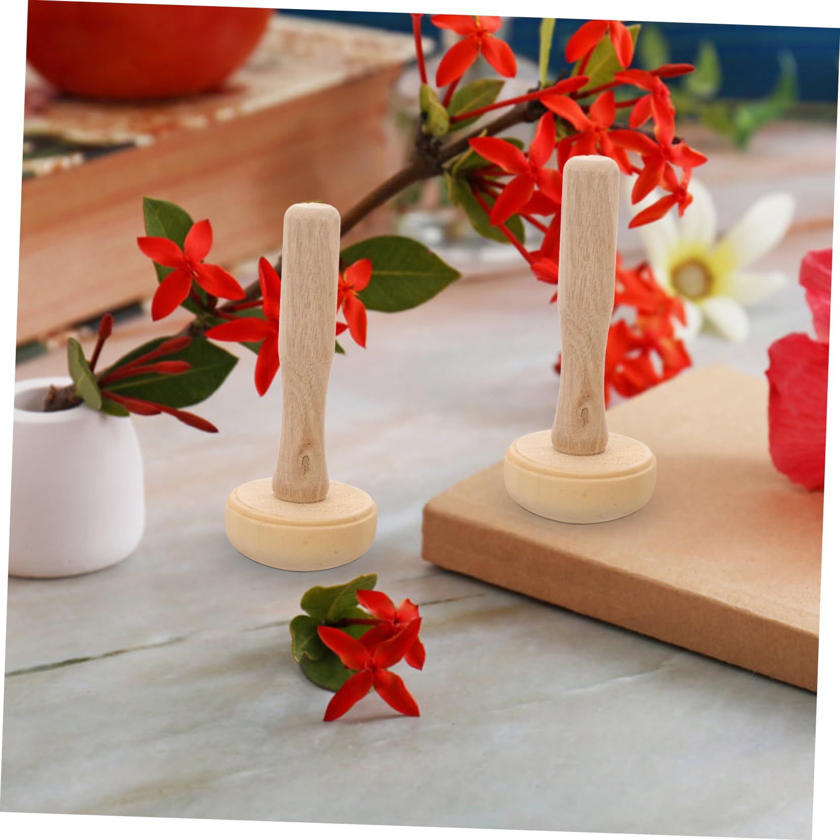 CIMAXIC Art Rubbing Roller 10pcs Wood Printmaking Tools Ink Roller Drawing Supplies for Artists