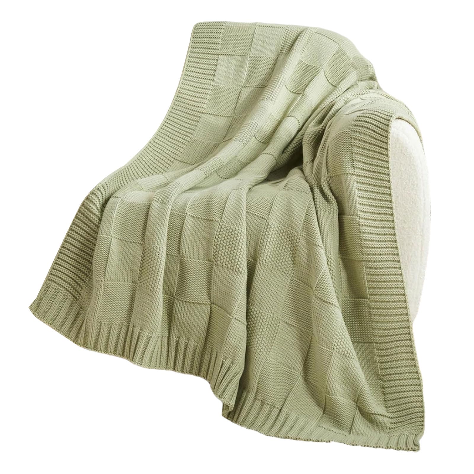 Buxuaaaa Knit Blanket Soft and Comfortable for Elderly, Pregnant Women Baby Air Conditioning Breathable Throw Blanket Stylish Home Decoration