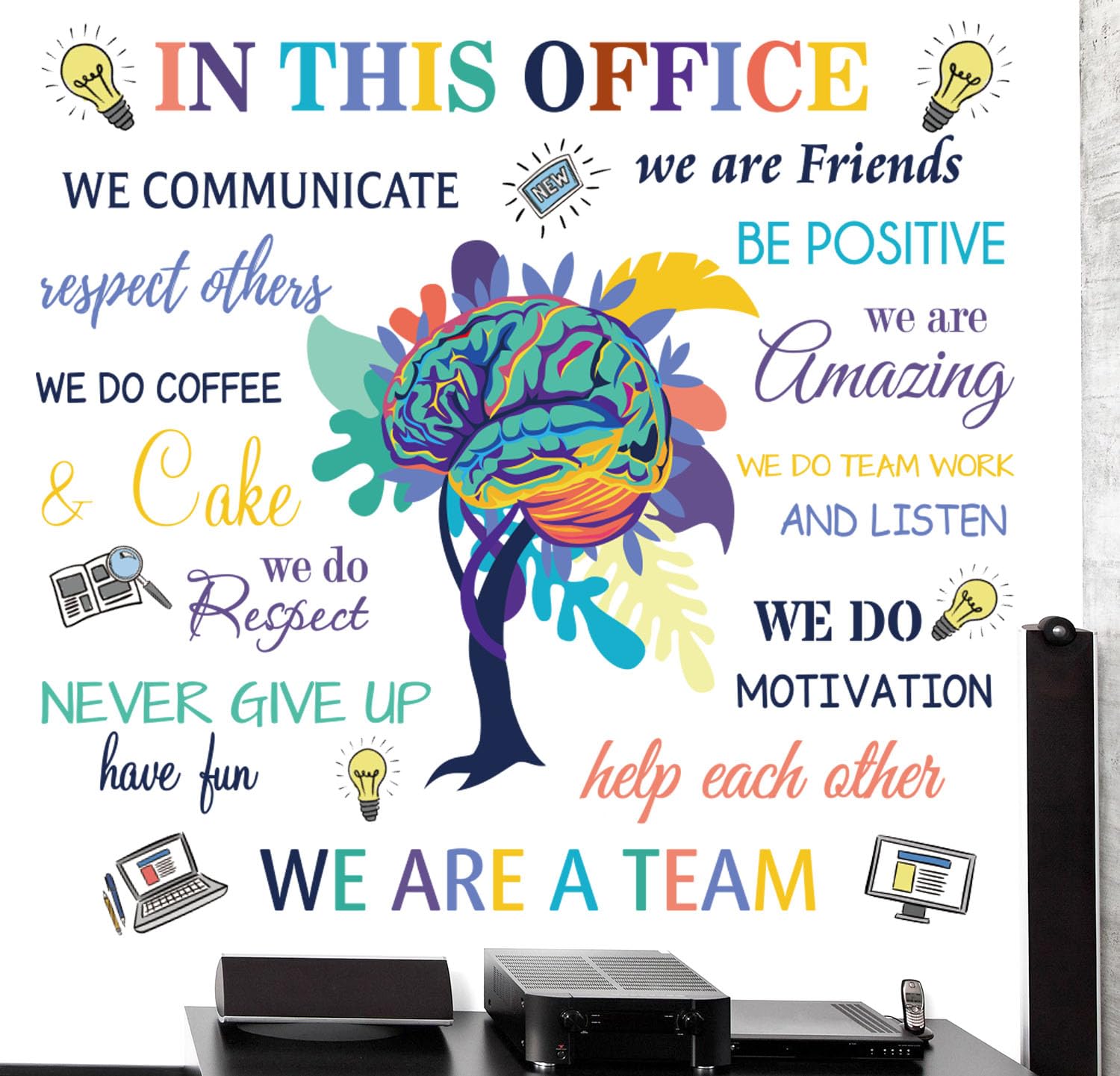 Office Inspirational Quotes Vinyl Wall Stickers Wall Decor for Office Quotes Wall Sticker Teamwork Decorations Company Art Room Home Decorations.