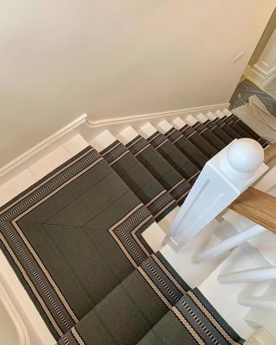 Stair Runner Rods Vintage Brass Stair Carpet Runner Rod Set with Bracket Hardware, Indoor Staircase Non Slip Rug Holders Sturdy Tube Decor, Easy to Install(35cm/13.8in/1.1ft)