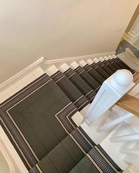 Stair Runner Rods Vintage Brass Stair Carpet Runner Rod Set with Bracket Hardware, Indoor Staircase Non Slip Rug Holders Sturdy Tube Decor, Easy to Install(35cm/13.8in/1.1ft)