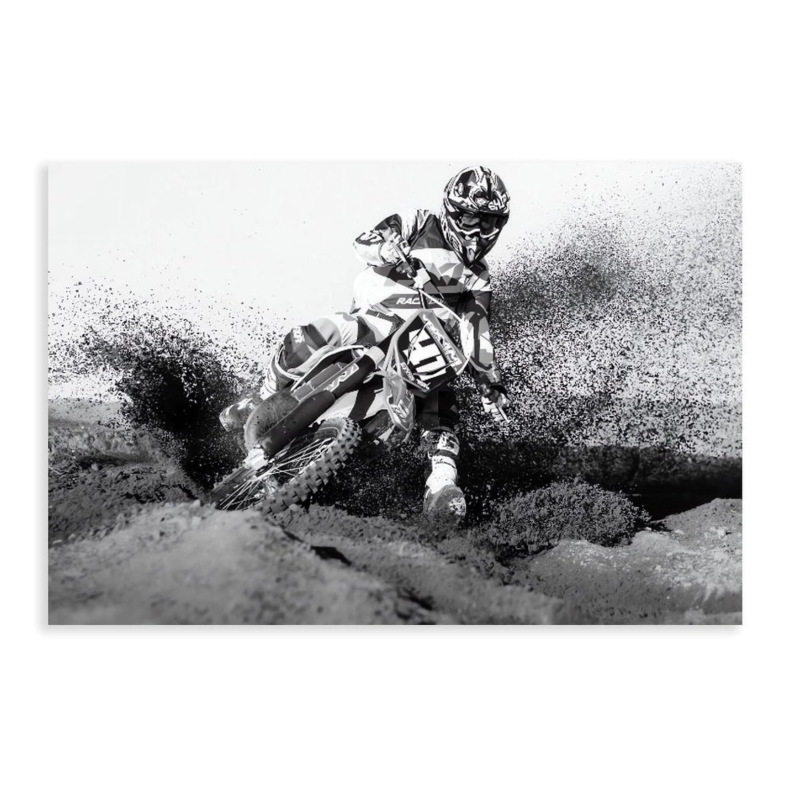 Qnvjqkdsi Unframe Motorcycle Rider Poster Canvas Poster Bedroom Decor Landscape Office Room Decor Gift 24" L X 36" W