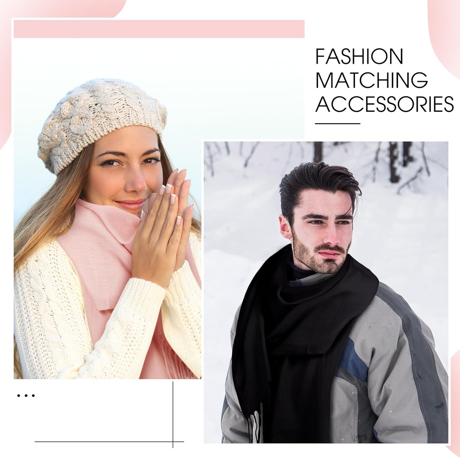 4 Pcs Winter Scarf for Women Men Soft Winter Blanket Scarves Warm Large Shawls and Wraps Tassel Edge - Image 5