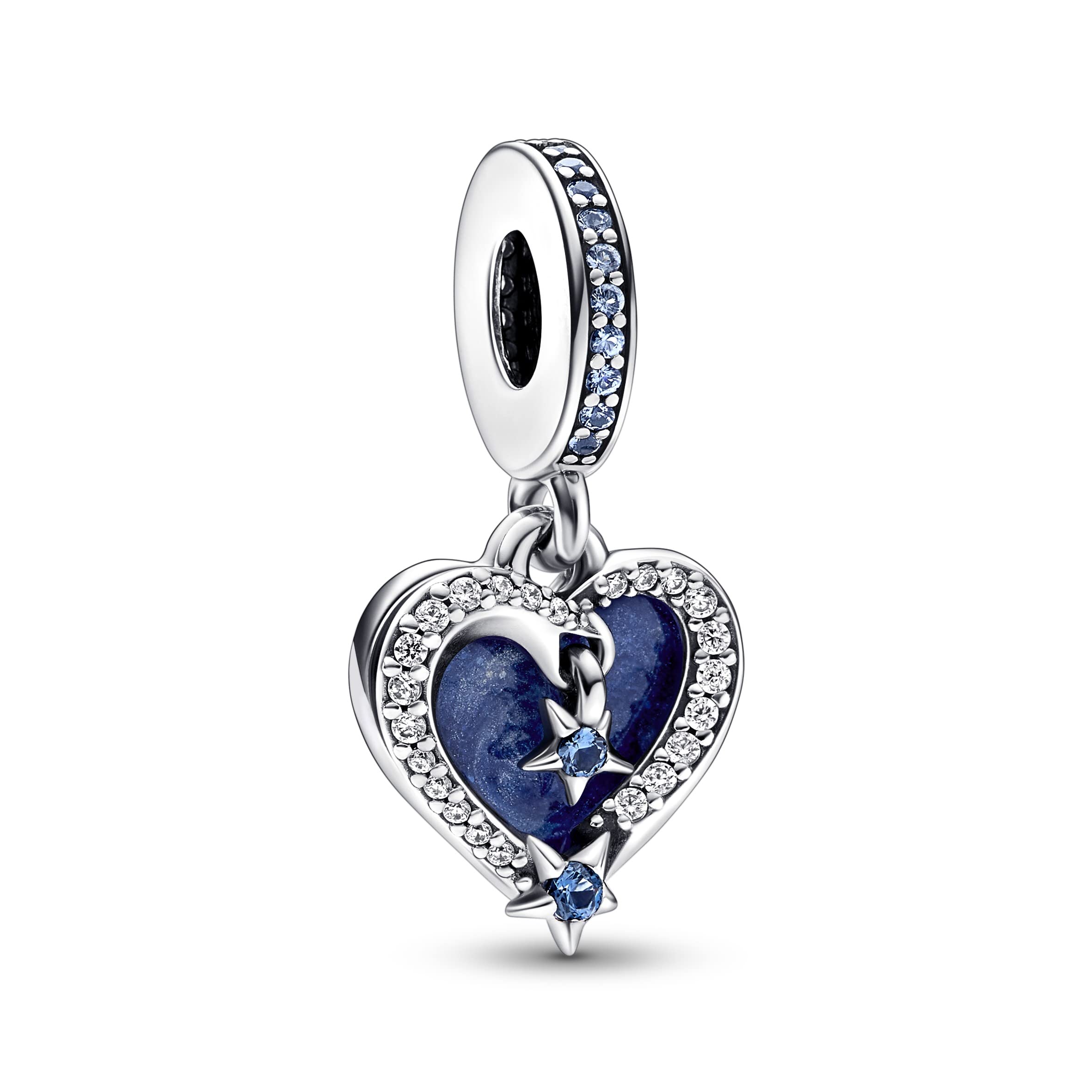 Pandora Charm colgante con forma de corazón de estrella fugaz celestial