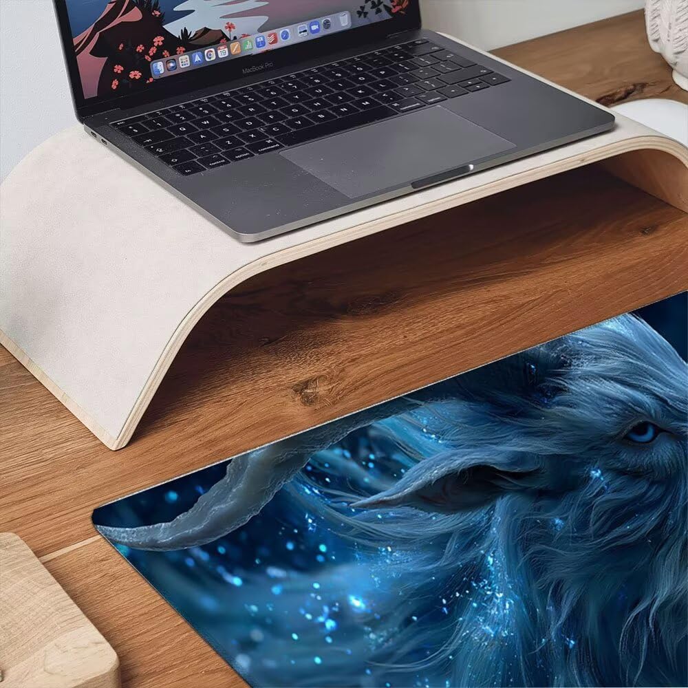 Podkładka pod mysz dla graczy, 1600 x 800 mm XXL podkładka pod mysz do gier duża, zmywalna klawiatura biurowa mata antypoślizgowa gumowa wodoodporna zszyte krawędzie, gracz komputer PC, koza horoskop
