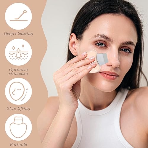 Miniatura 3 de Herramienta raspadora facial, espátula facial, raspador de puntos negros, raspadores de piel para poros y nariz, pala de plástico beige para mujeres