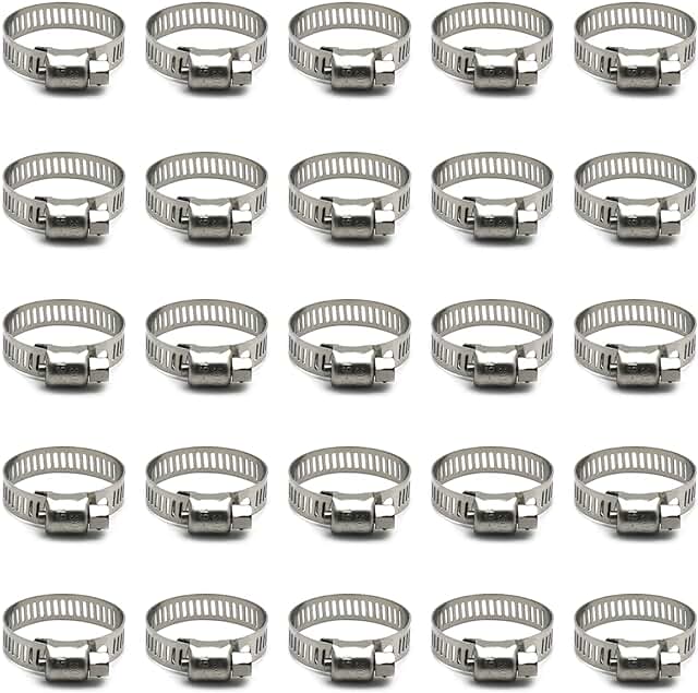25 Pack Stainless Steel Hose Clamps