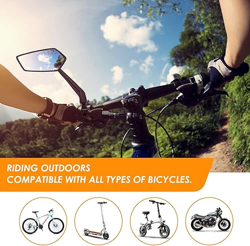 Miniatura 8 de Arkham Espejo de bicicleta para manillar, espejo retrovisor ajustable de bicicleta giratorio 360, espejo de bicicleta de vidrio HD a prueba de
