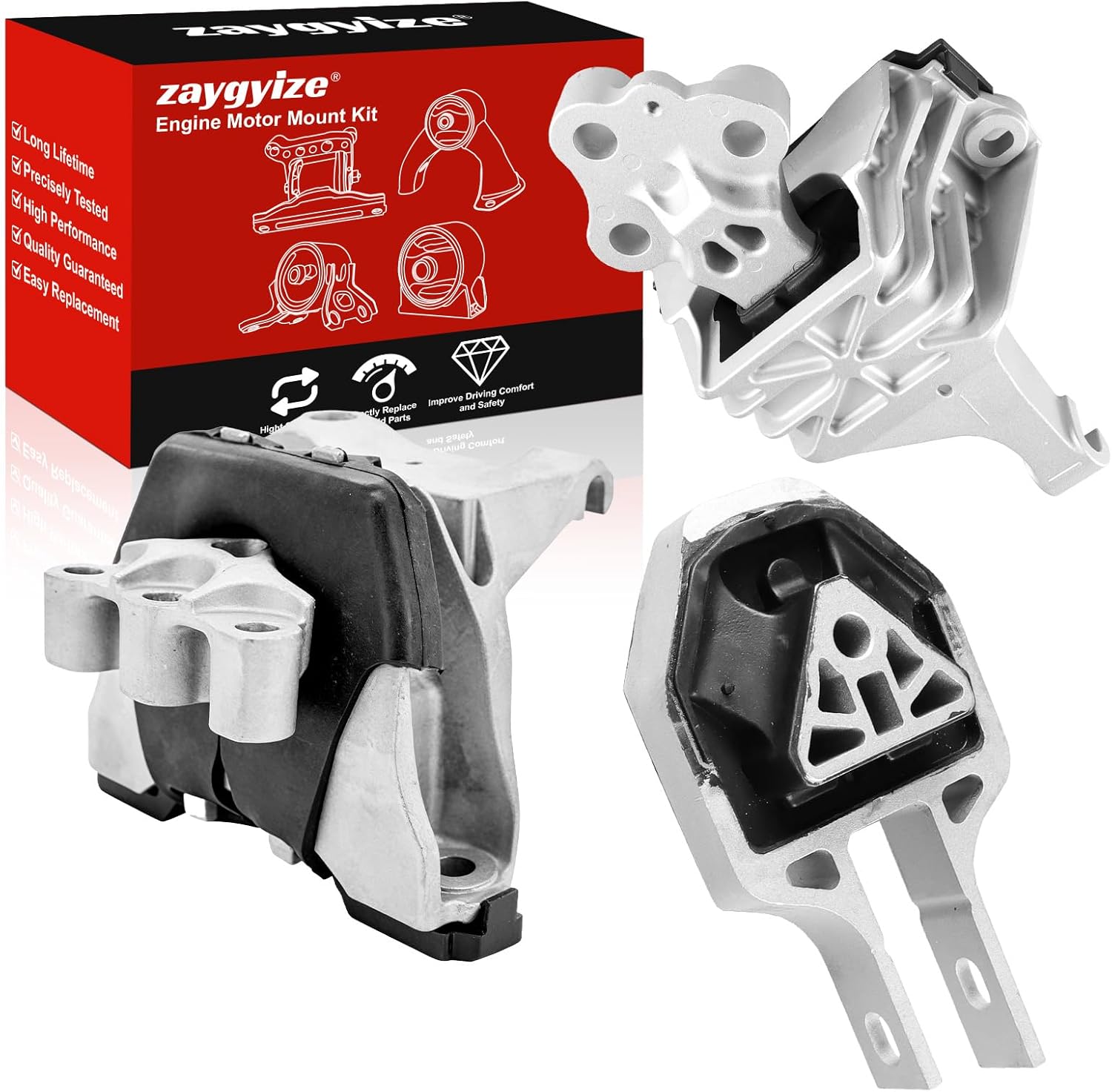 3Pcs Engine Motor Mount & Trans Mount Compatible with 2013-2016 Dodge Dart 2.0L 2.4L Replace 3364 3338 3385 A5674 A5690 A5822 / A5823